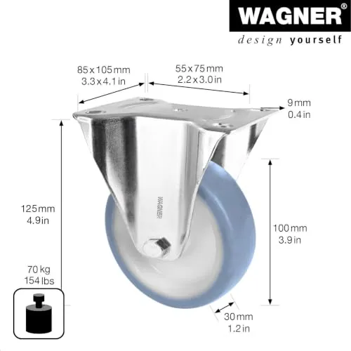 Wagner RO 8600 rotella fissa 100 mm 70 kg