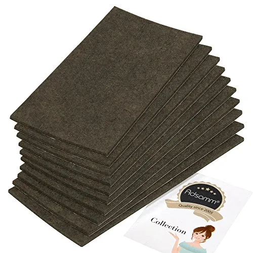 Adsamm Fogli Feltro Autoadesivo 100x200 mm Marrone 10 Pezzi 3,5 mm