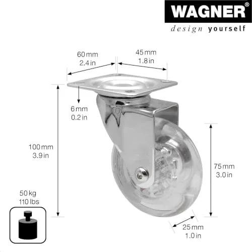 Wagner Skater RO 1087 rotella trasparente 75 mm