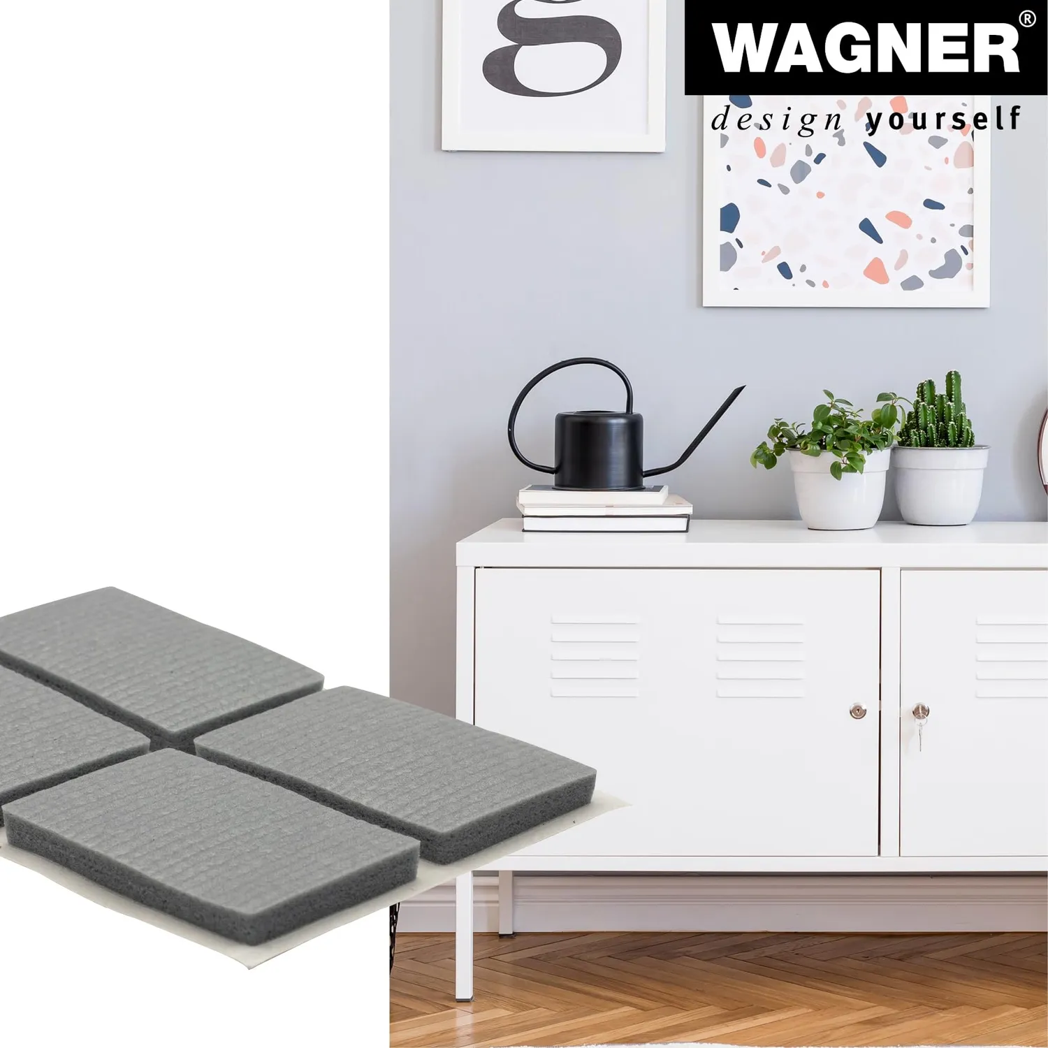 Wagner Soft Pads 16033699 paracolpi adesivi grigi 8 pezzi 22x36mm