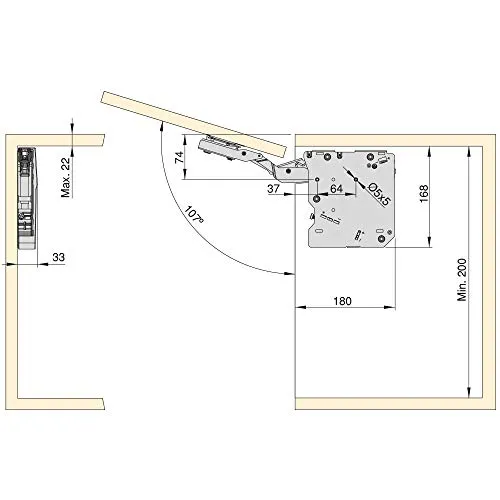 Emuca Agile braccetto anta sollevabile 580-1250 bianco