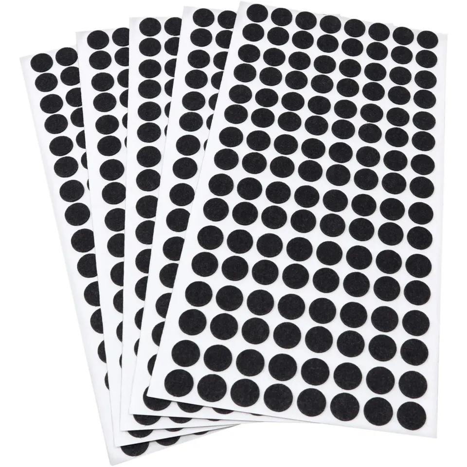 Adsamm ultrasottili feltrini rotondi ø12 mm neri 640 pezzi sottili