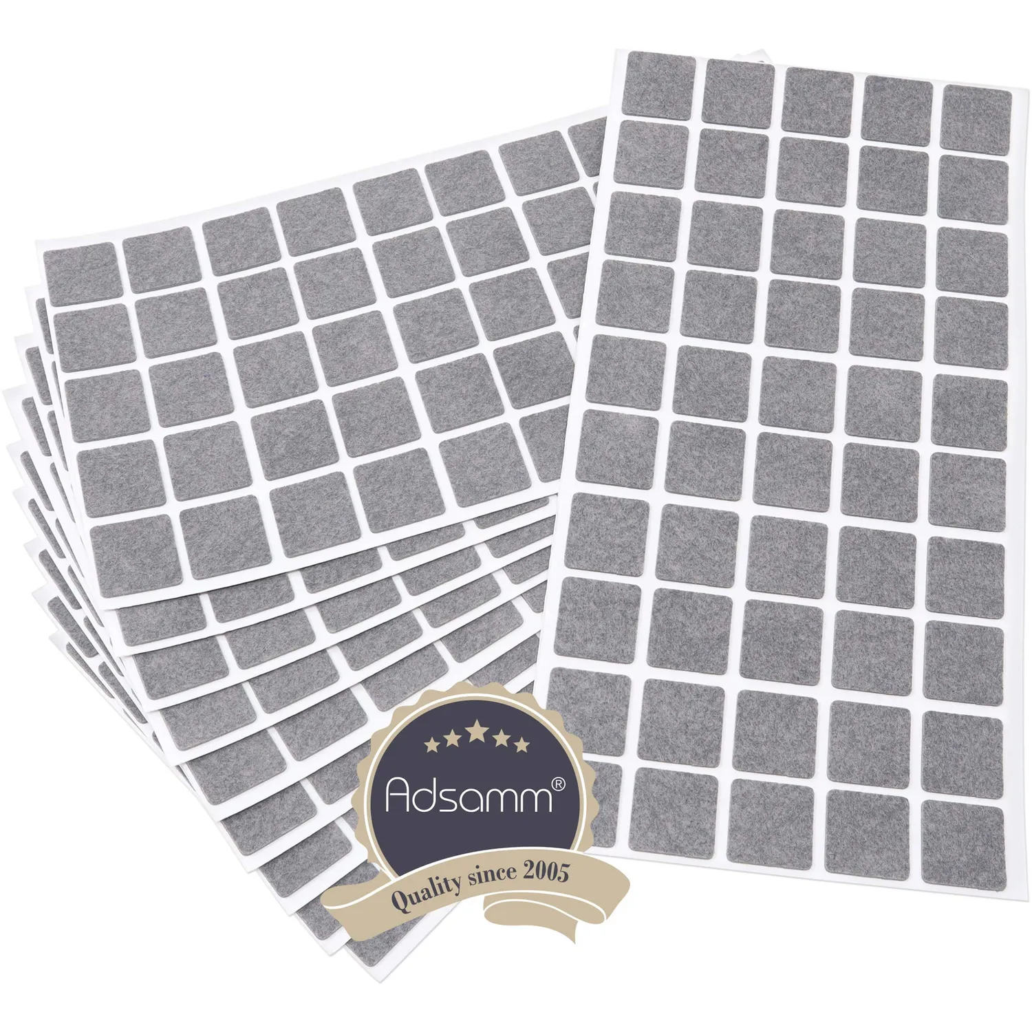 Adsamm ultrasottili feltrini quadrati 20x20 mm grigi 500 pezzi 1,5 mm