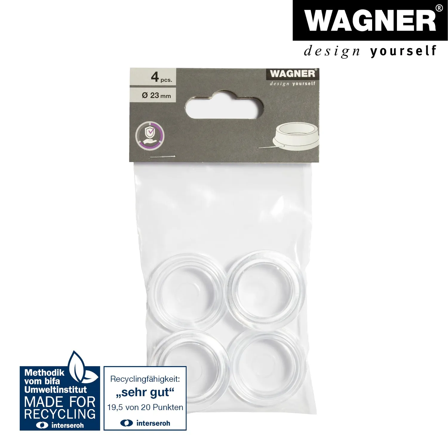 Wagner EH 15042399 sottobicchieri trasparenti 4 pezzi Ø23/35 mm