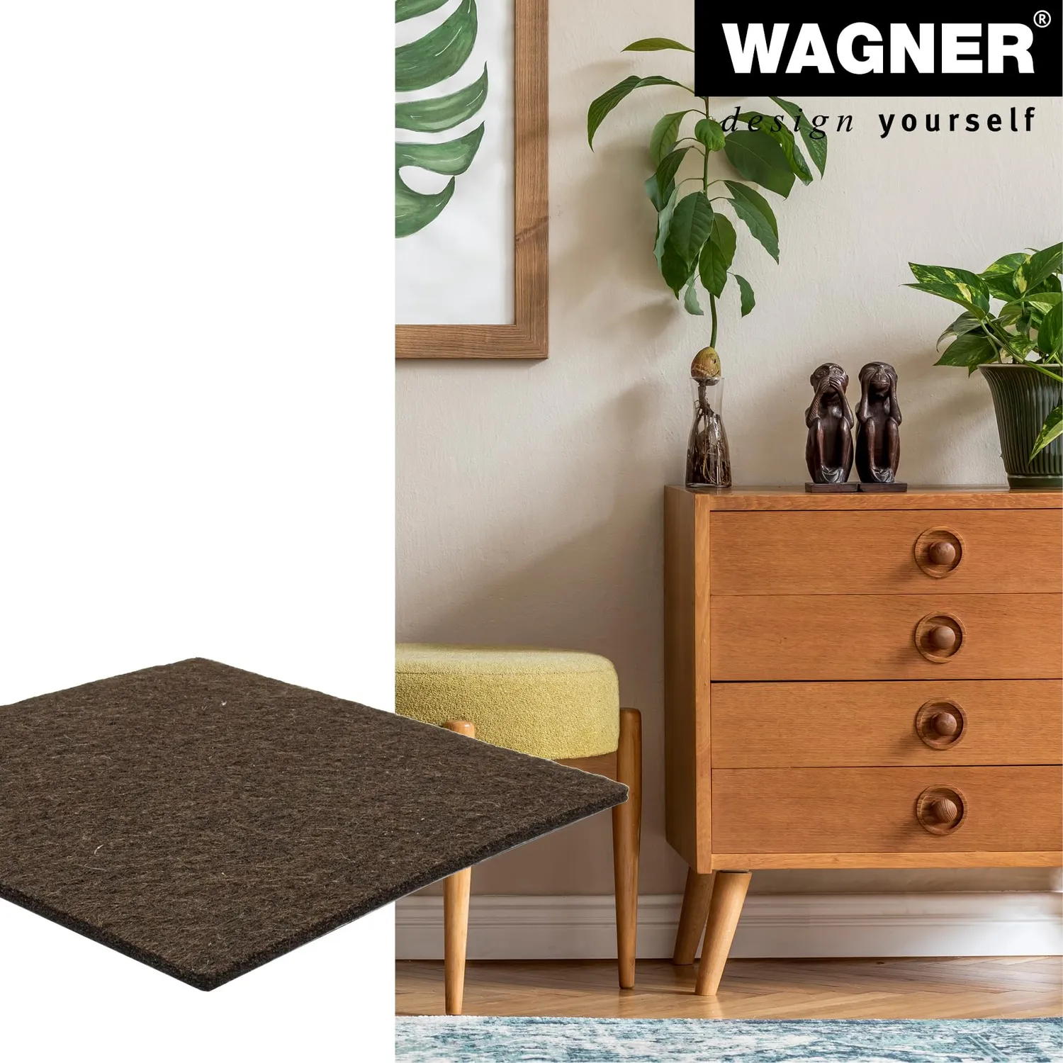 Wagner EH 1712 15171299 foglio feltro marrone 100x100 mm ritagliabile