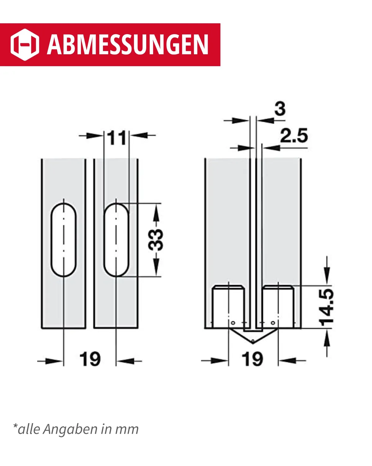 Gedotec H1964 cerniera invisibile 11x33 mm marrone