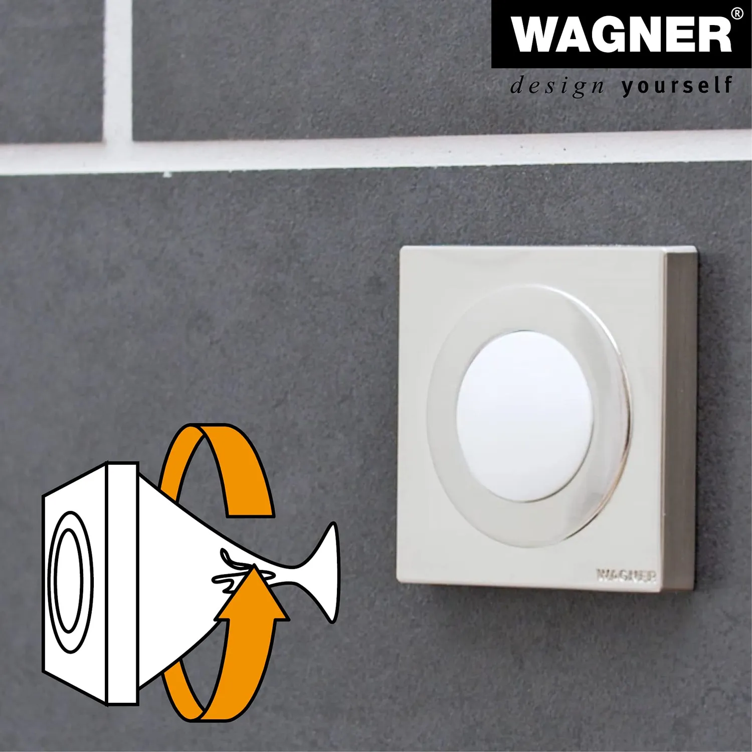 Wagner Screw or Glue fermaporta muro 50x50 mm argento bianco