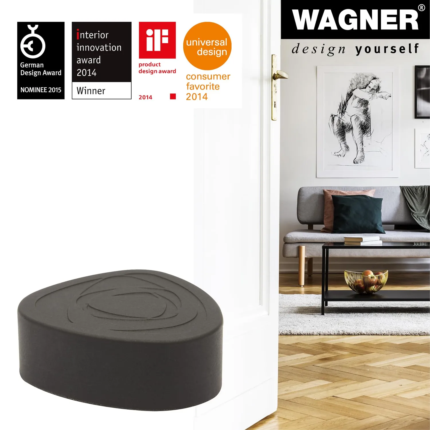 Wagner Space Design 15515211 fermaporta pavimento gomma Ø 54 mm