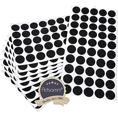 Adsamm feltrini ultrasottili Ø 20 mm nero 500 pezzi 1,5 mm