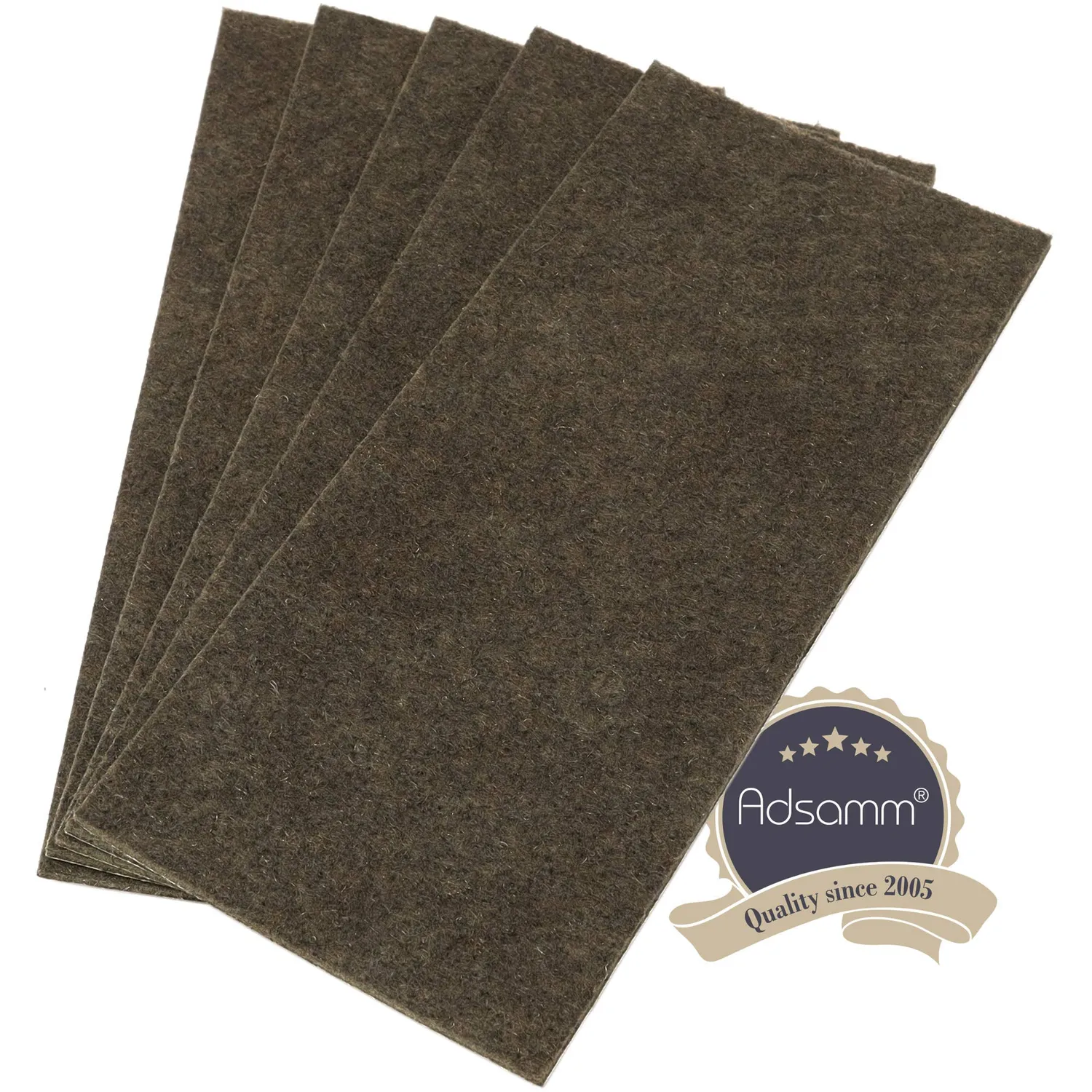 Adsamm feltro autoadesivo 80x180 mm marrone 5 fogli spessore 3,5 mm
