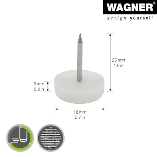 Wagner EH 0917 15091799 feltrini 4 pezzi con chiodo pavimenti duri