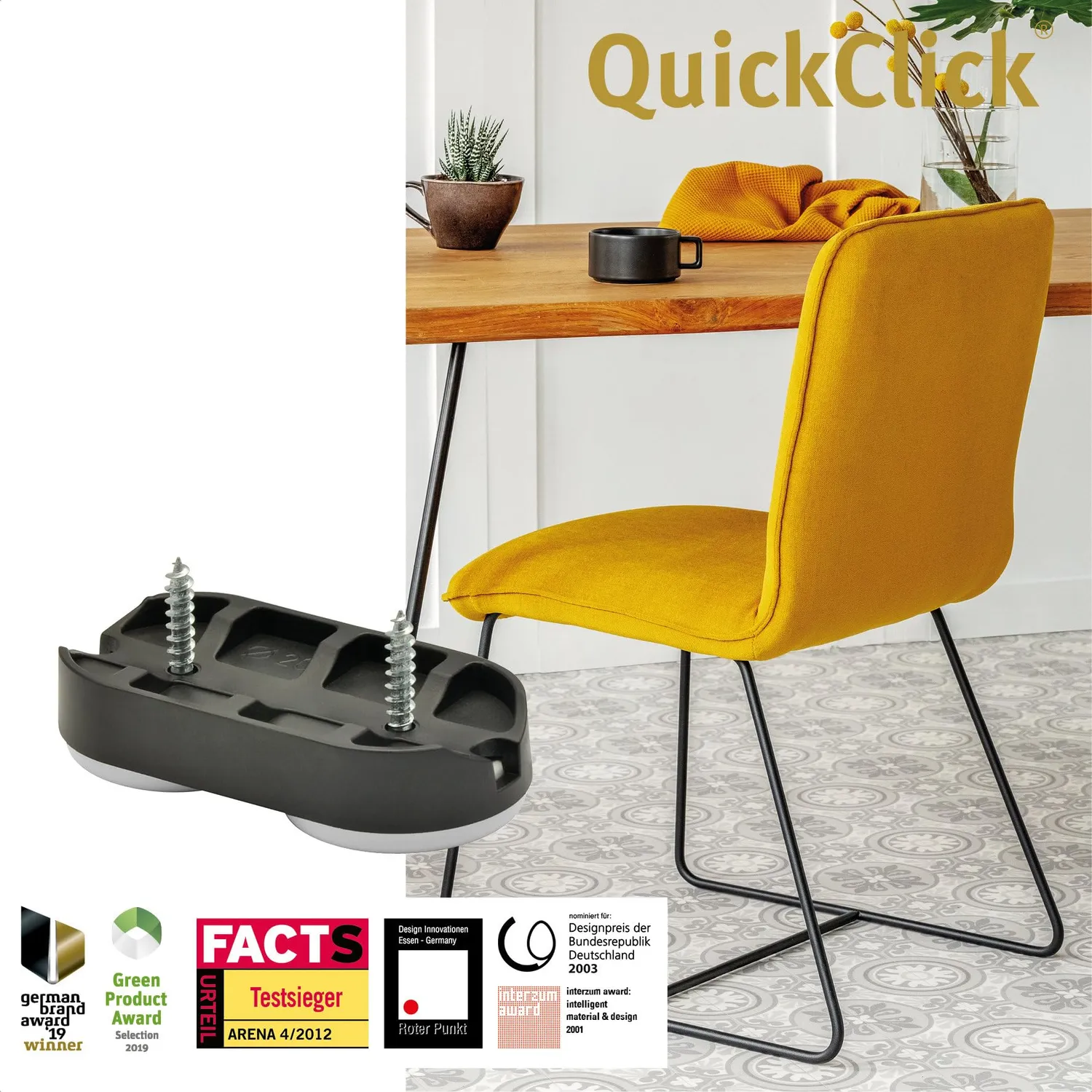 WAGNER QuickClick 15831700 Pattini Sedia 52x25 mm Plastica