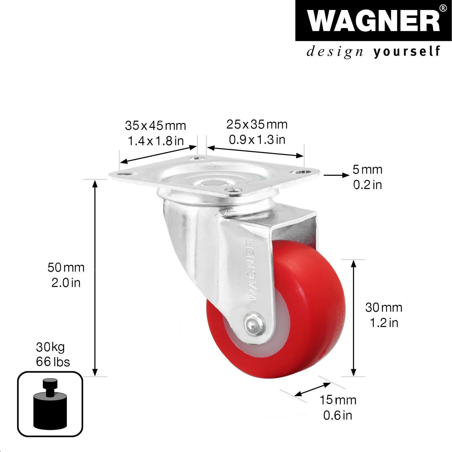 Wagner RO 2130 01213001 rotella morbida Ø30 mm 30 kg