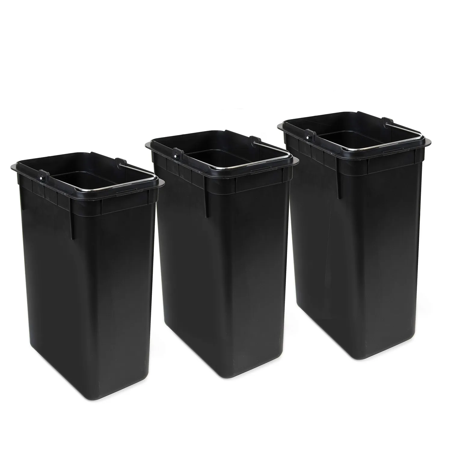 Emuca Harmony pattumiera 3 scomparti 45L acciaio soft