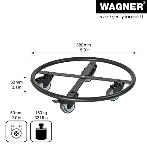 Wagner Skelett Round GH 7012 sottovaso ruote Ø38 cm 150 kg