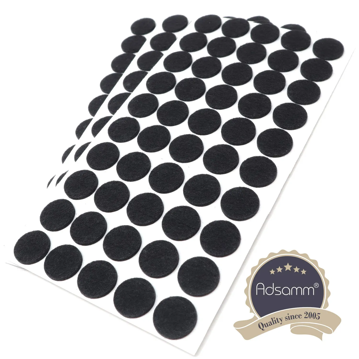 Adsamm 150 feltrini adesivi neri Ø22 mm spessore 3,5 mm