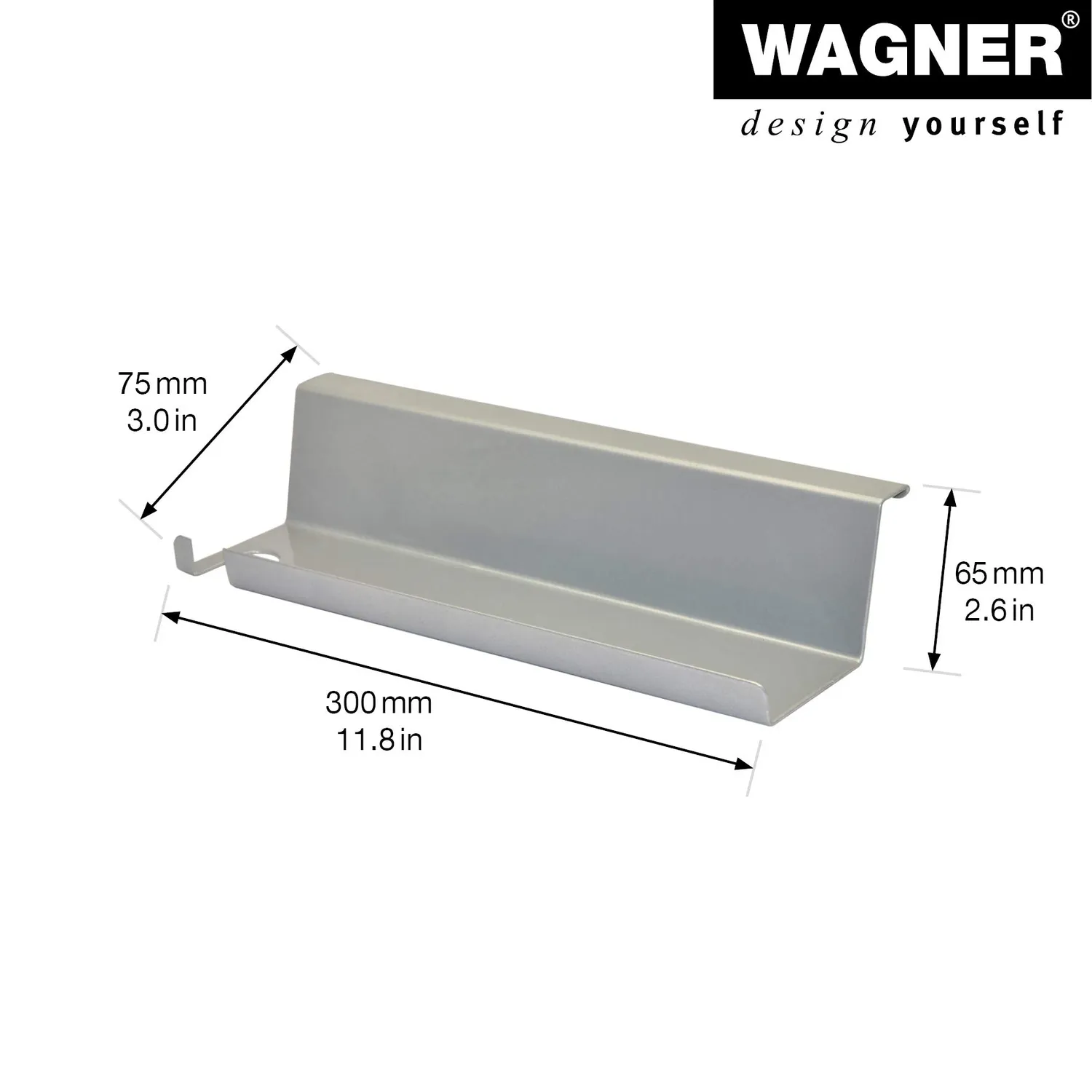 Wagner GreenFamily mensola acciaio 300x100x65 mm