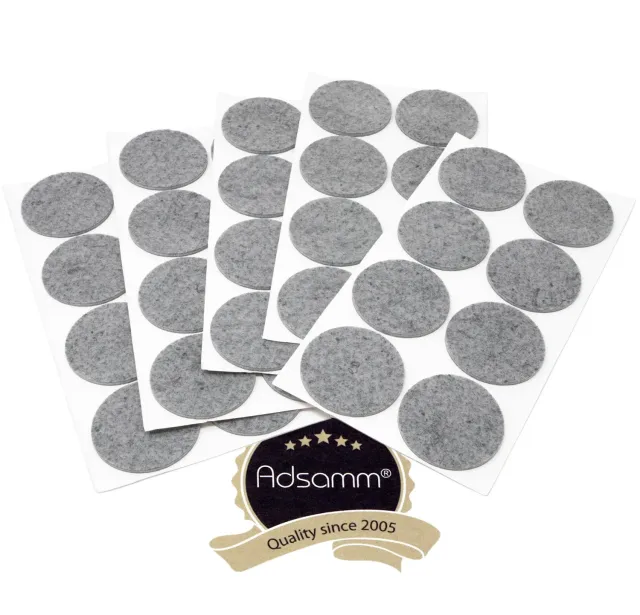 Adsamm feltrini autoadesivi grigi tondi Ø60 mm 40 pezzi