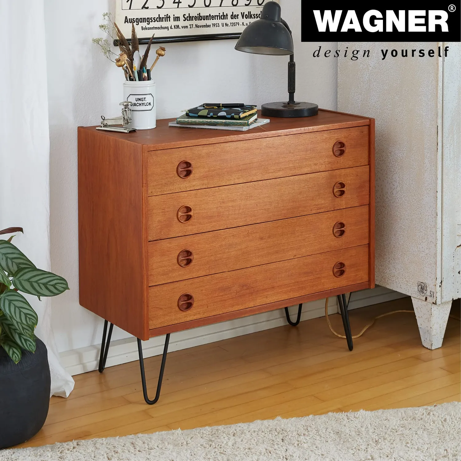 WAGNER Hairpin Leg ST 8230 gamba mobile 30 cm nera 1 pz