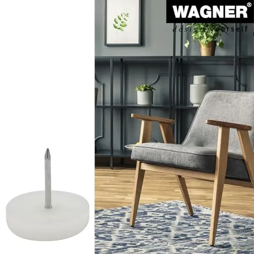 Wagner EH 0926 15092699 pattini plastica bianchi 25mm 4 pezzi chiodo