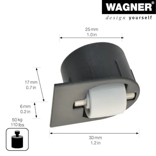 Wagner 01707701 mini rotella da incasso 15 mm con freno 1 pz