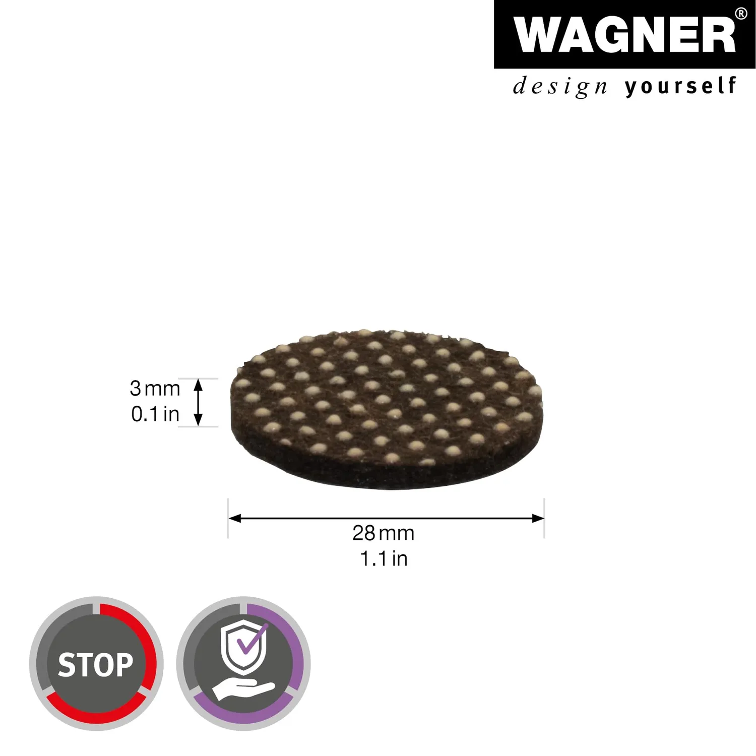 Wagner EH 0128 gommini antiscivolo feltro 12 pezzi