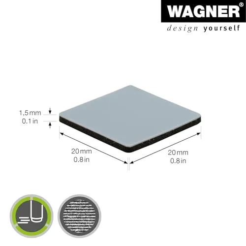 Wagner EH 1220 16122099 pattini PTFE 16 pezzi quadrati autoadesivi