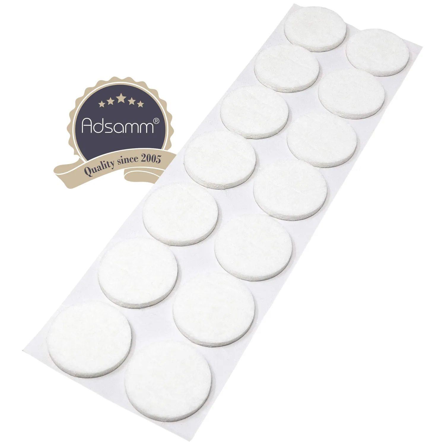 Adsamm Feltrini Adesivi Bianchi 32 mm 14 Pezzi 3,5 mm
