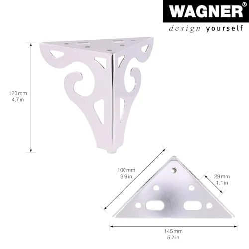 Wagner Sofa Wing Piede mobile acciaio 12x12x10 cm 1 pezzo