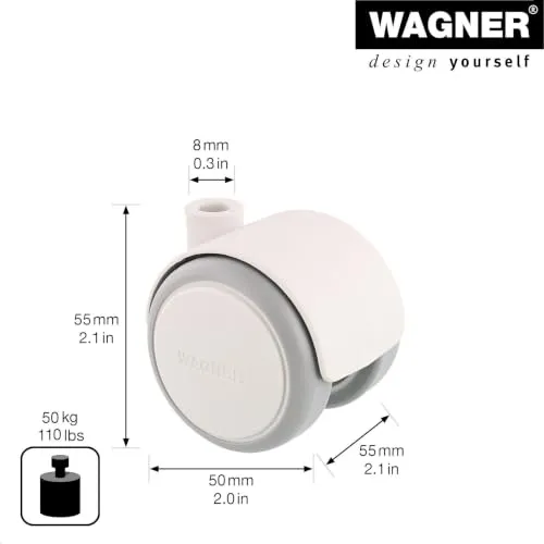 Wagner Design 01670501 rotella mobili 50 mm x1 bianca