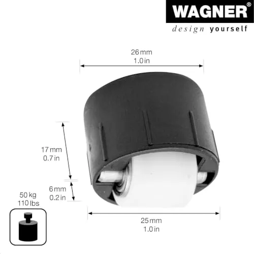 Wagner Design RO 7043 rotella incasso dura 15 mm 50 kg