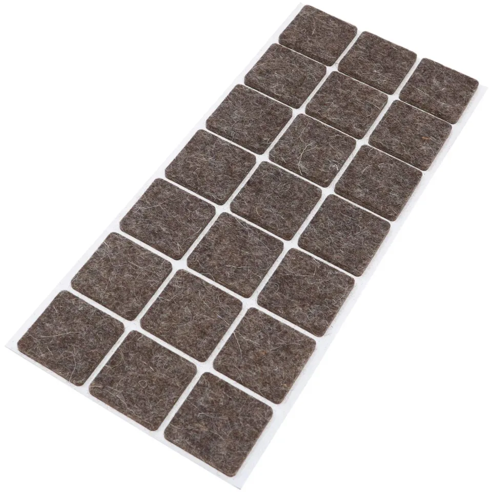 Adsamm feltrini autoadesivi 30x30 mm marroni 21 pezzi lana