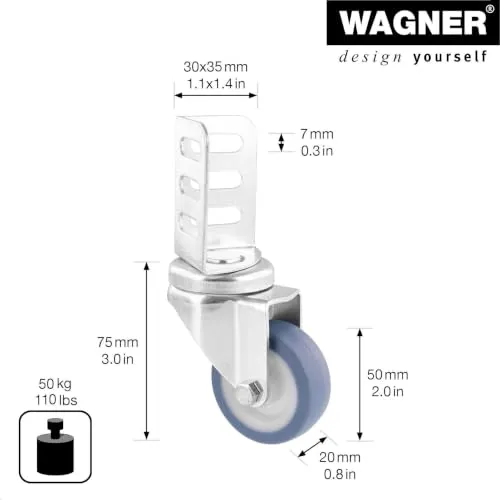 Wagner 03315001 RO 3150 rotelle GreenBox 50 mm 4 pz