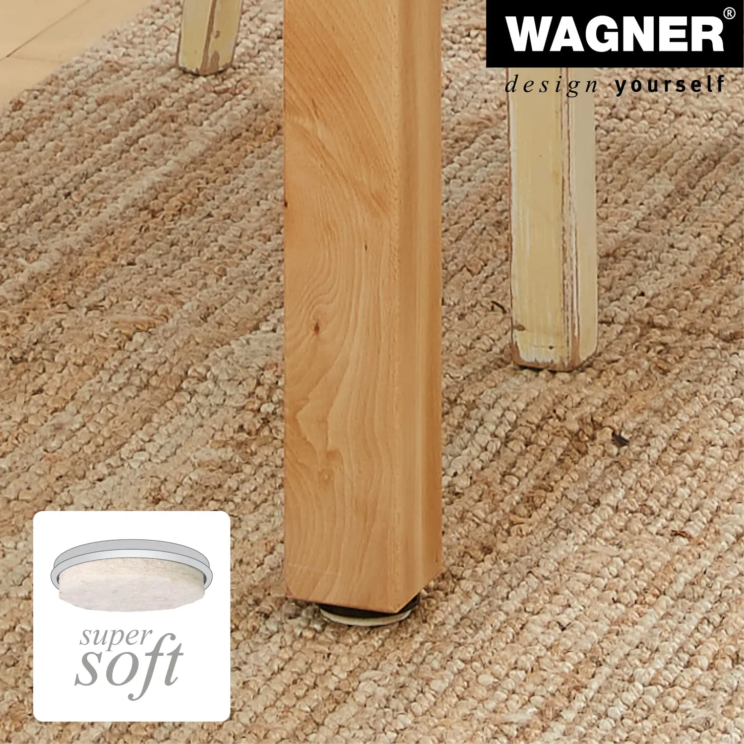 Wagner 60x60 piede tavolo faggio naturale 710 mm
