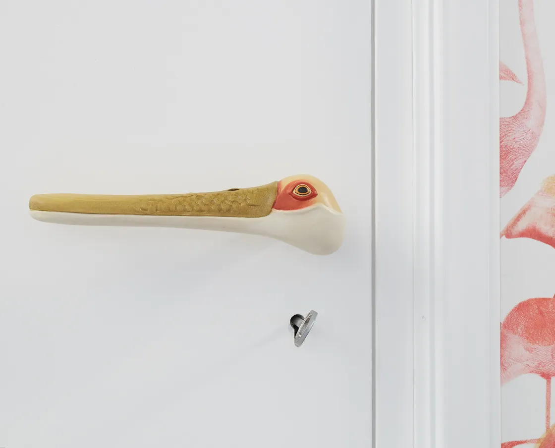 NIVA Libeccio maniglia porta legno colorata