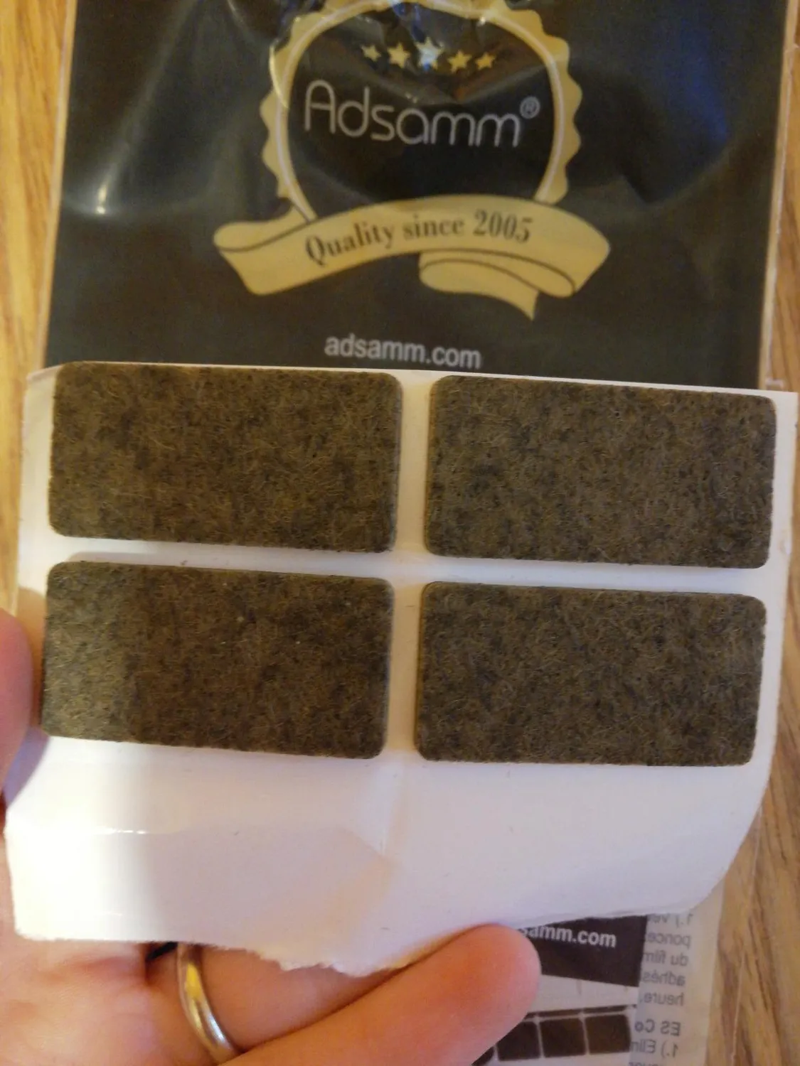 Adsamm feltrini 25x25 marrone quadrati 32 pezzi 3,5 mm