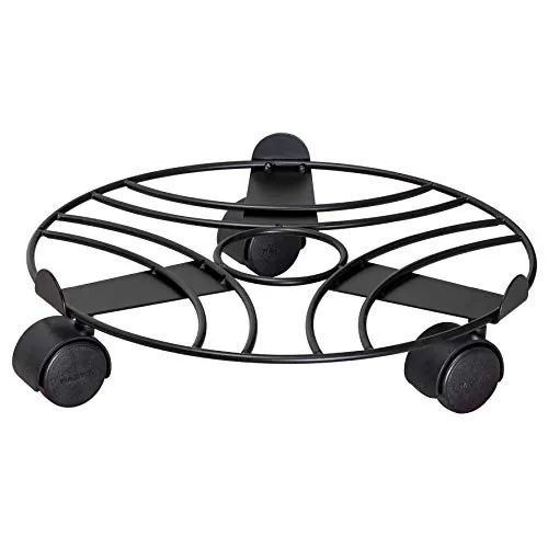 WAGNER Black sottovaso acciaio diam. 30cm h 6,5cm portata 60kg