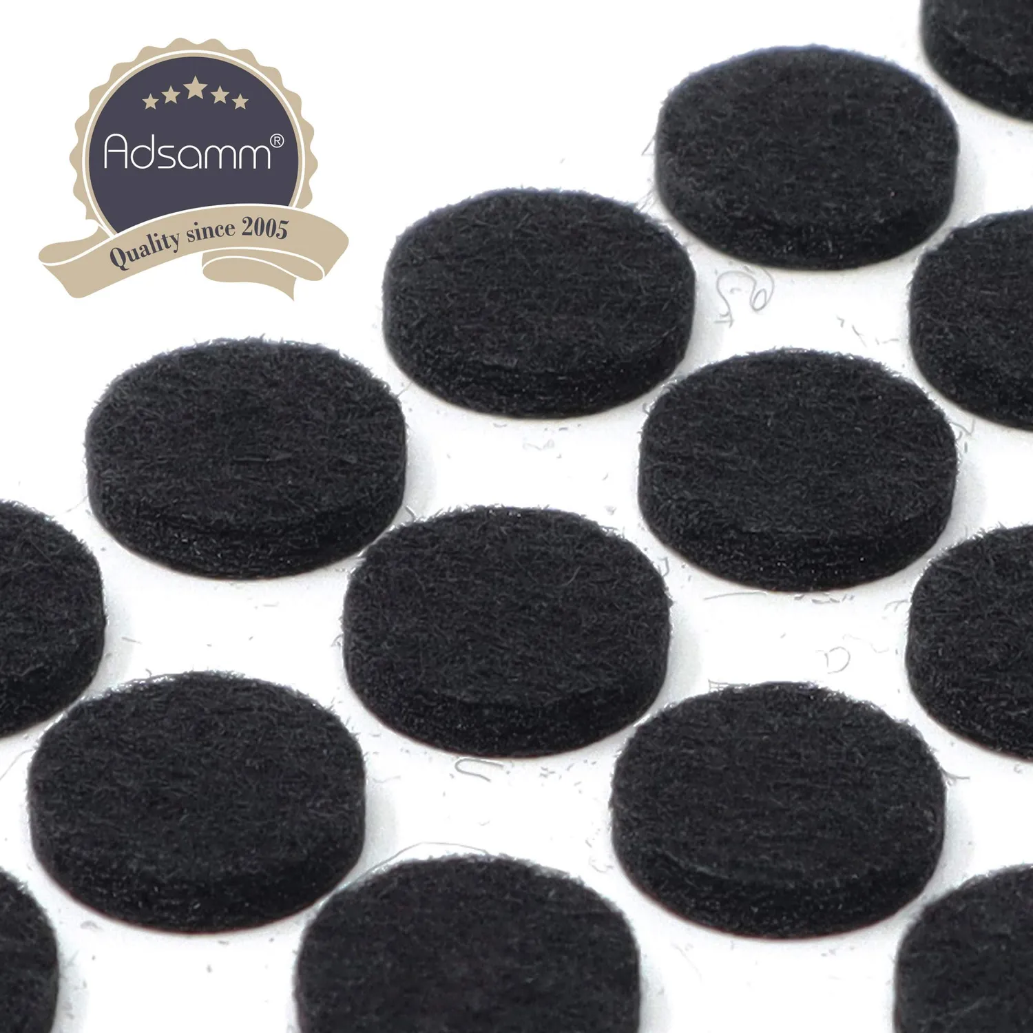 Adsamm Feltrini Autoadesivi Ø 14 mm Nero 60 Pezzi 3,5 mm
