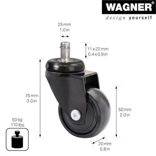 WAGNER 3C RO 2252 rotella nera 50 mm 50 kg