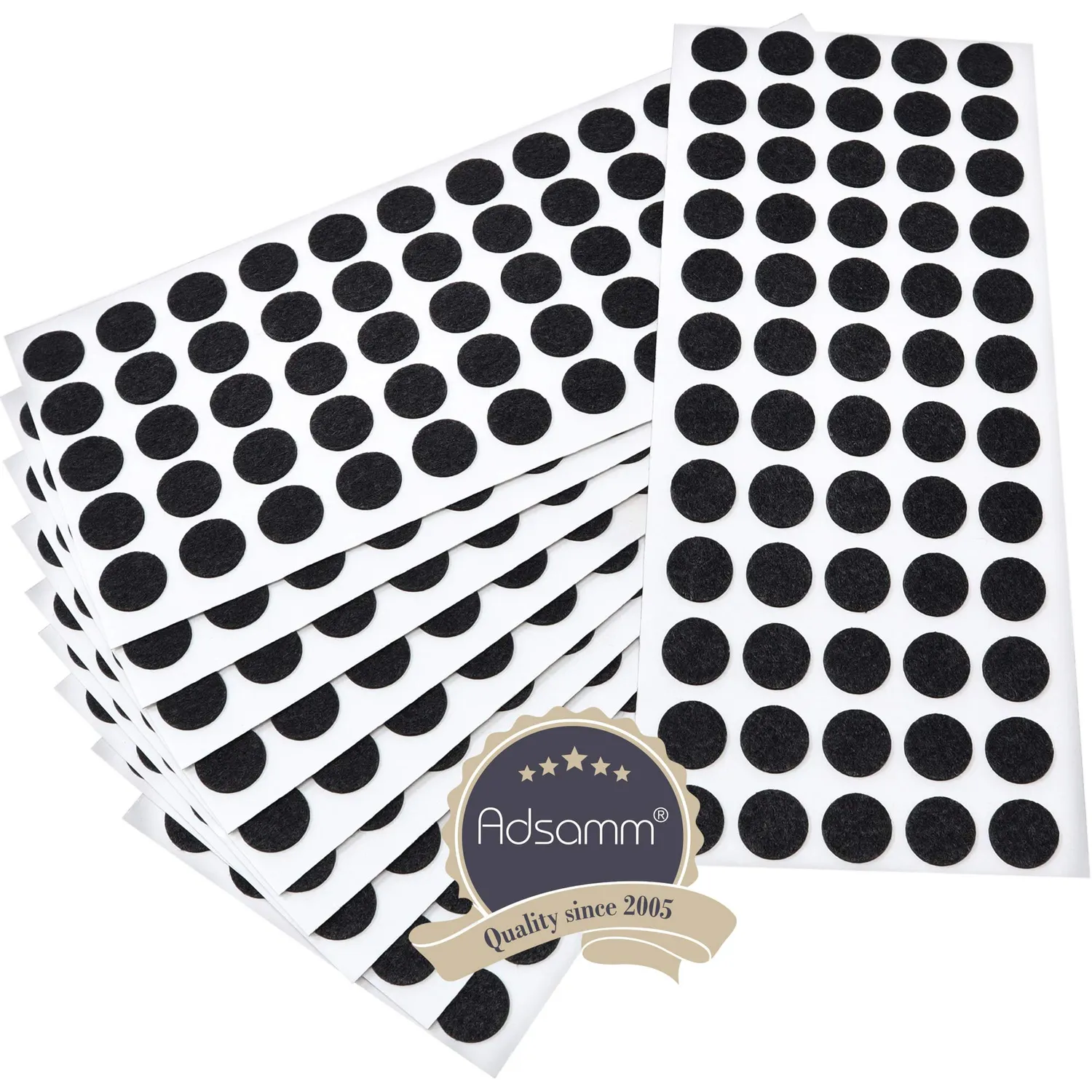 Adsamm feltrini ultrasottili Ø 14 mm neri 600 pezzi 1,5 mm