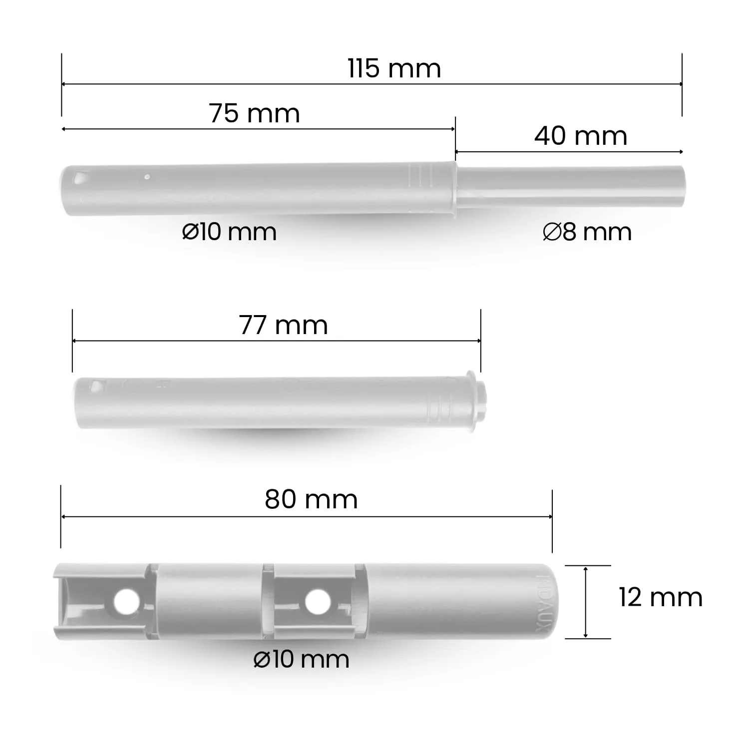 Indaux Push premi e apri grigio chiaro 75 mm 40 mm 1 pz