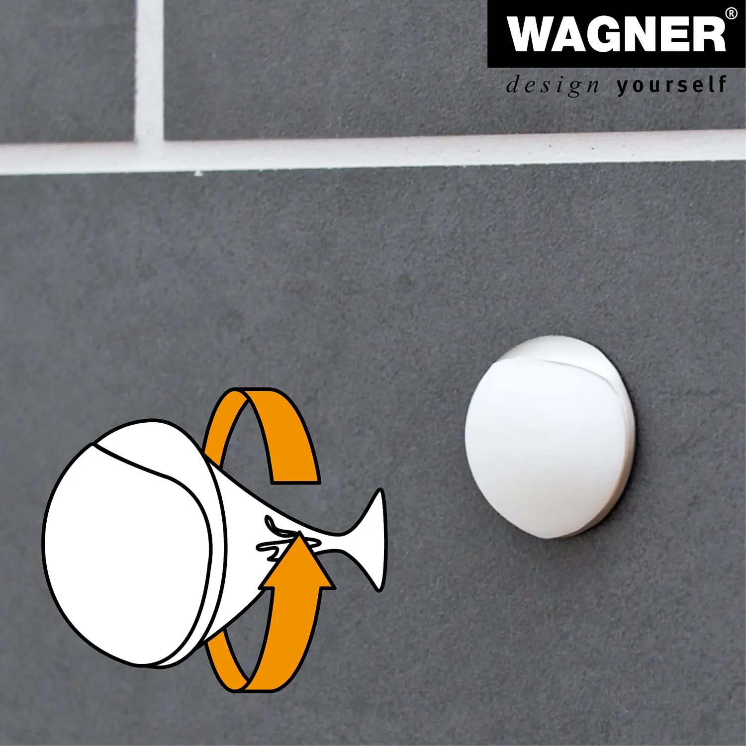 Wagner 15512311 fermaporta a parete bianco Ø30 mm effetto inox