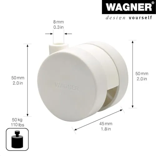 Wagner RO 1523 KonkaV rullo mobili 50 mm 50 kg duro