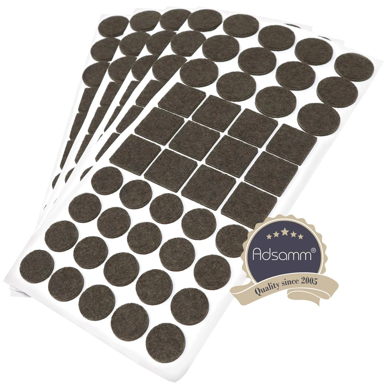 Adsamm feltrini autoadesivi marroni 220 pezzi 3,5 mm