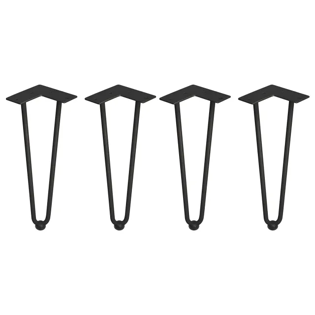 Emuca Hairpin Gambe Tavolo 400mm Nero 4 Pezzi Acciaio