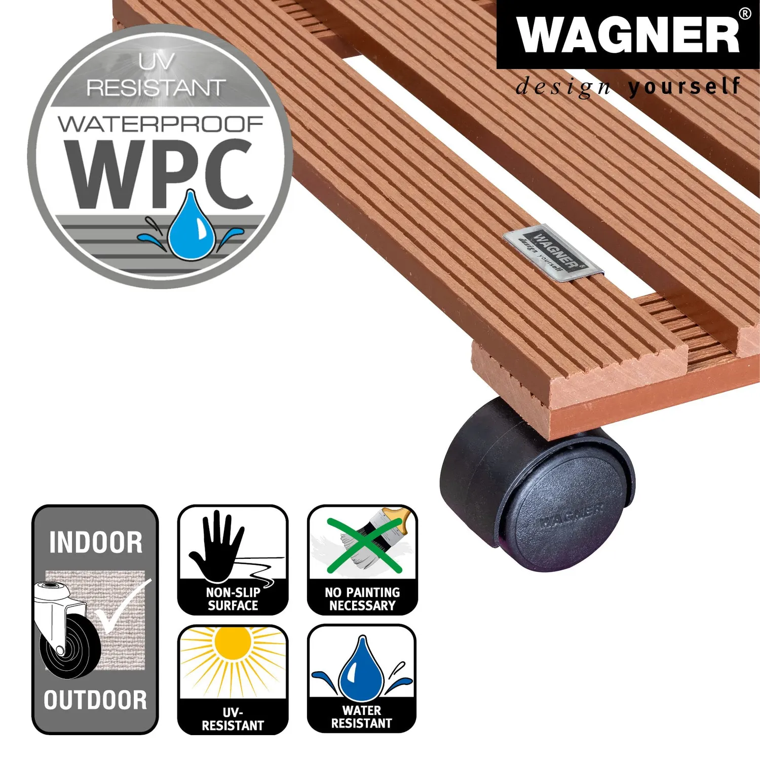 Wagner WPC 20051001 carrello piante 29 cm terracotta 60 kg