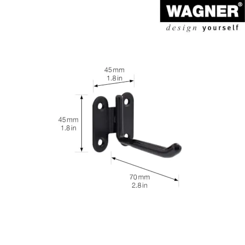 Wagner hooks4tools Single gancio singolo 70x45x45 mm nero