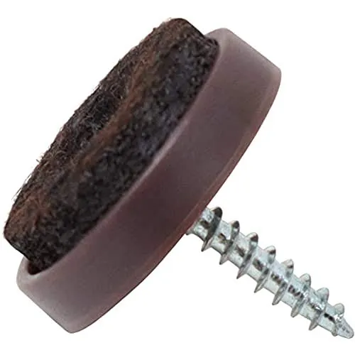 Adsamm 24 mm feltrini con vite 100 pz marroni tondi feltro
