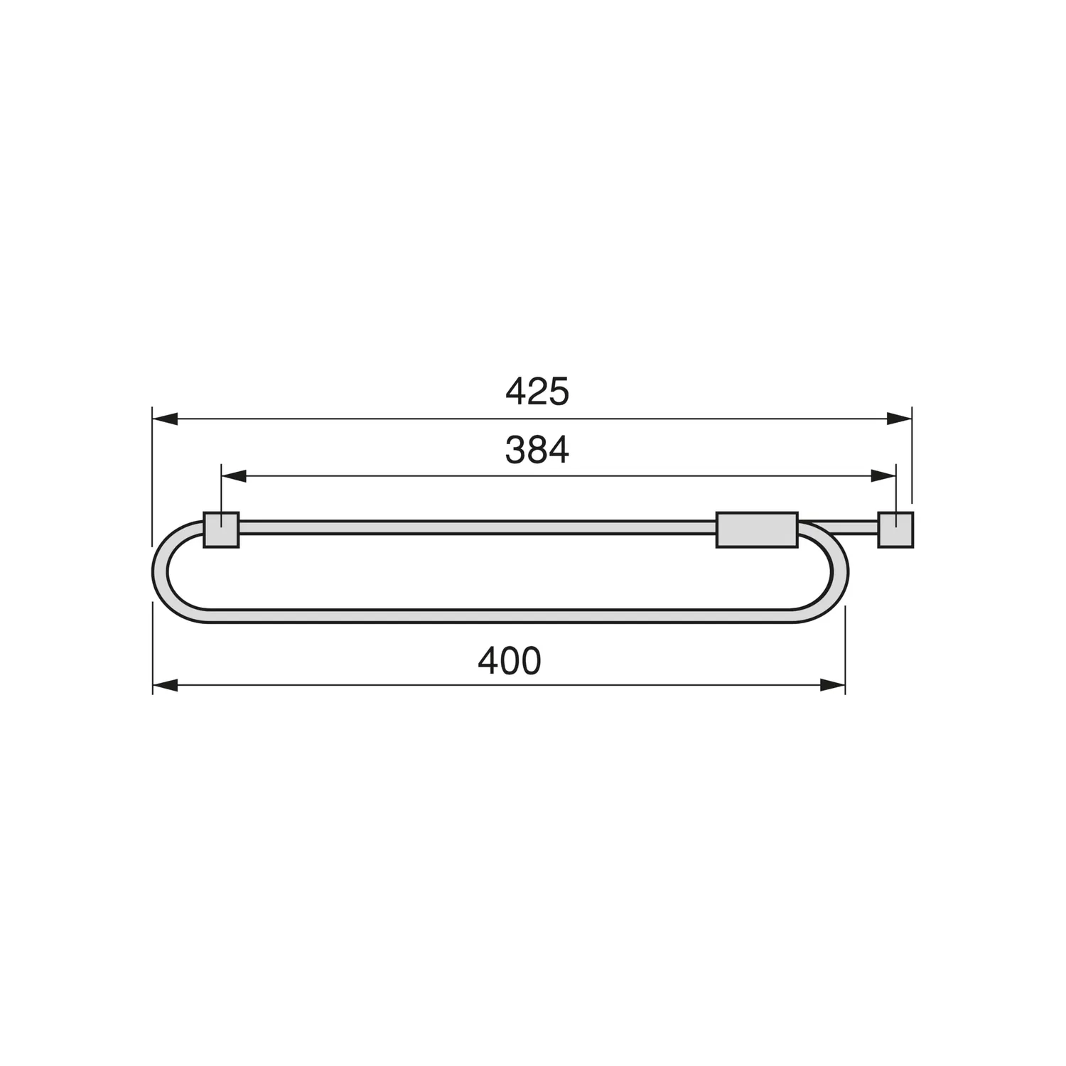Emuca 7085225 Appendiabiti Estraibile 400mm Acciaio Grigio