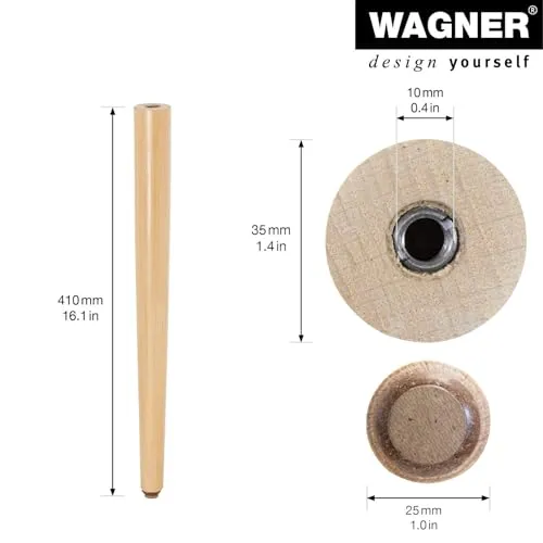 Wagner Design ST 7740 gamba legno 410 mm faggio 1 pezzo